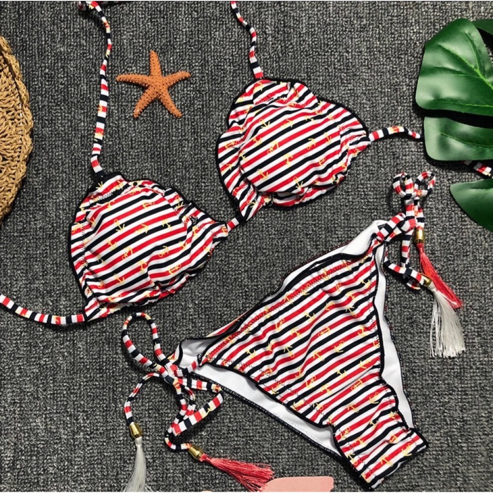 sailor anchor fringe swimsuits June sale